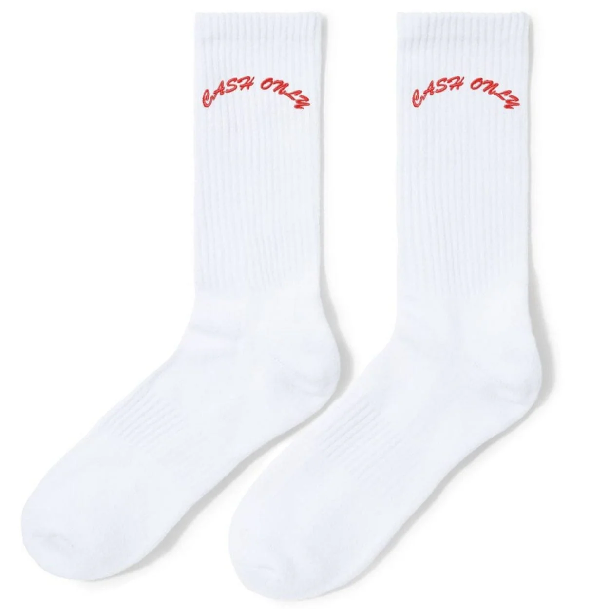 Cash Only Logo Socks | White