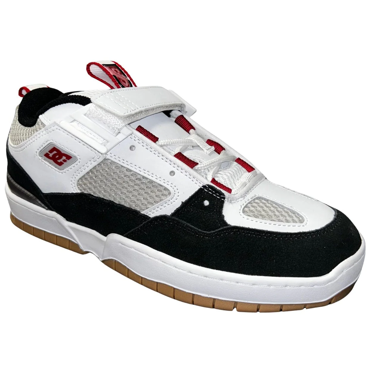 DC Shoes JS 1 Skate Shoes | White, Black & Red - Image 3