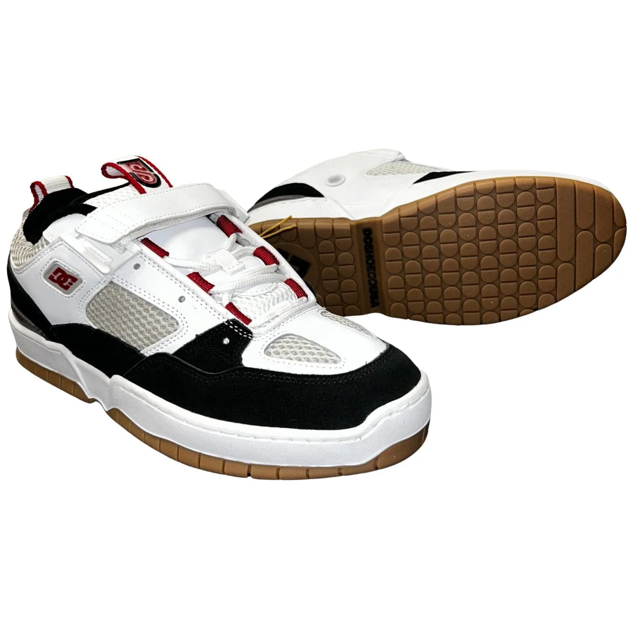 DC Shoes JS 1 Skate Shoes | White, Black & Red - Image 5