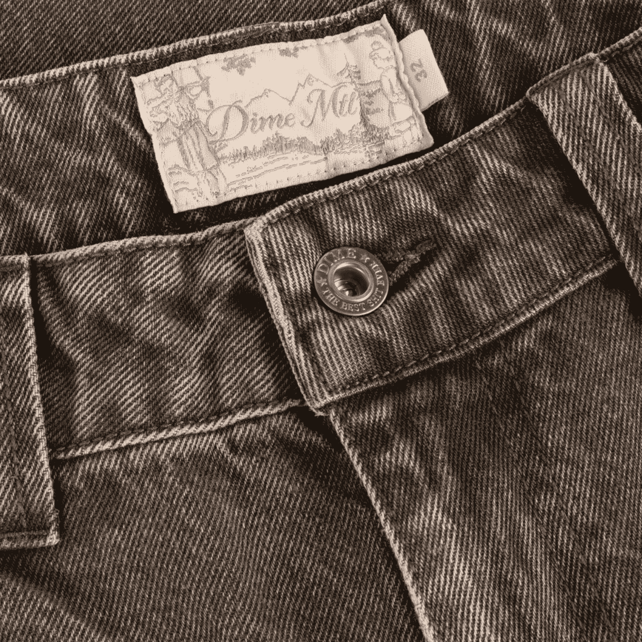 Dime MTL Baggy Denim Pants | Sandblasted Brown - Image 4