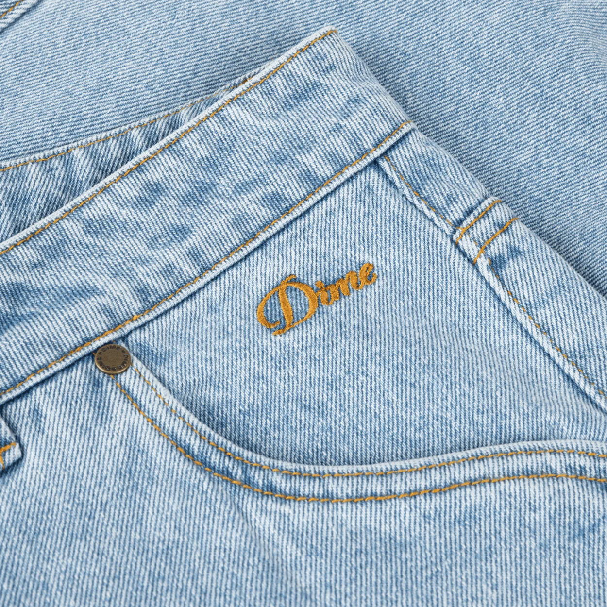 Dime MTL Carpenter Denim Shorts | Blue Washed - Image 3