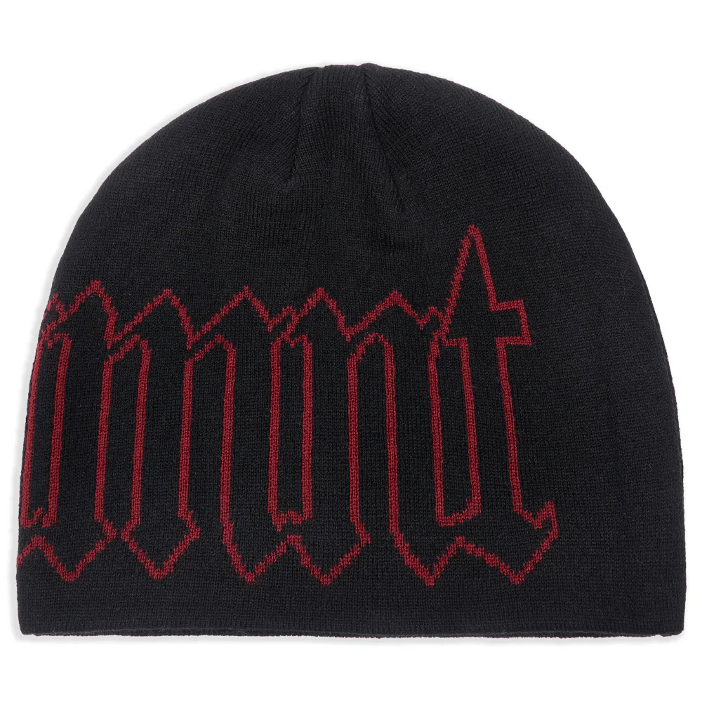 GVNMNT Clothing Co Old English Beanie l Black & Red - Image 3