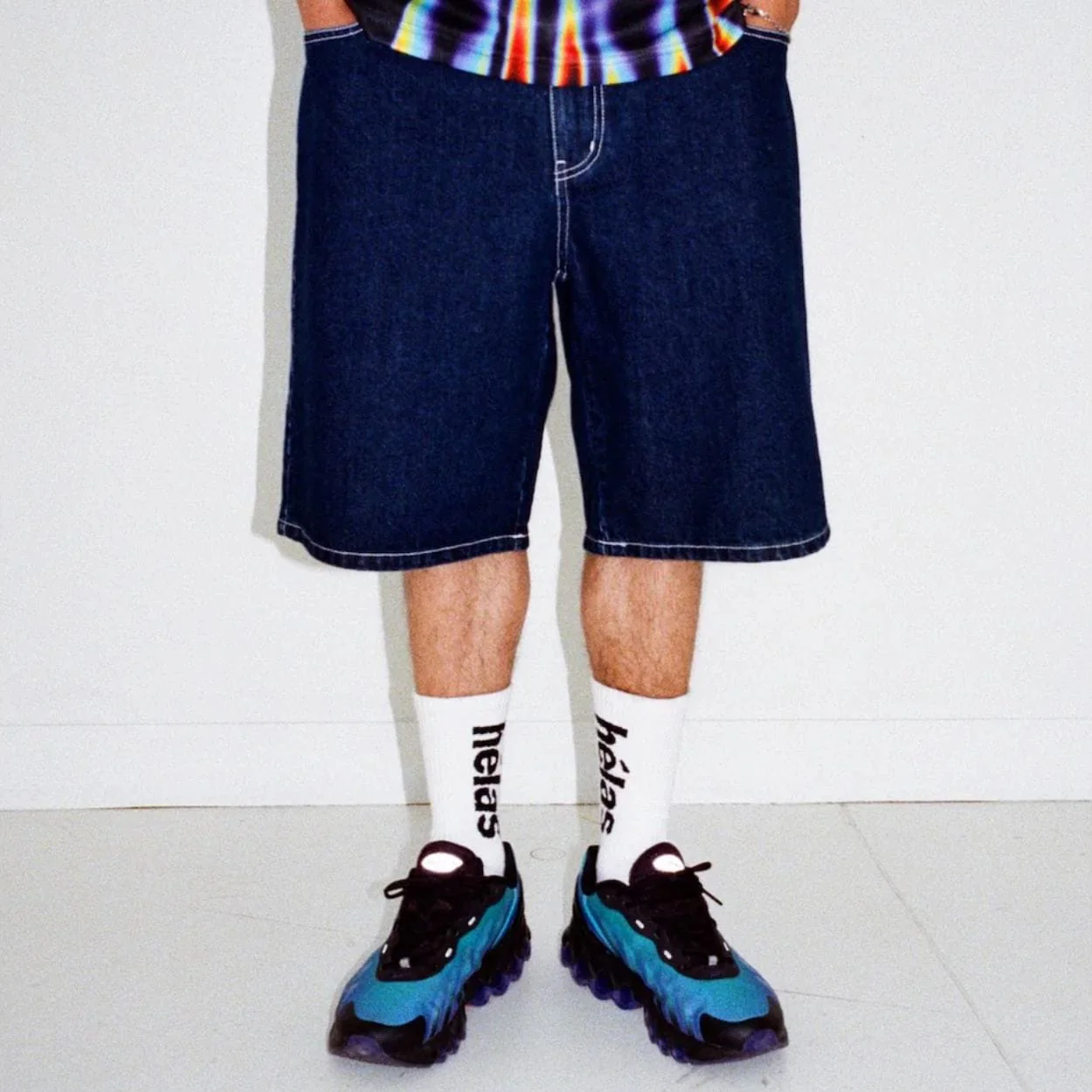 Helas Dieu Grec Jean Shorts | Washed Navy - Image 5