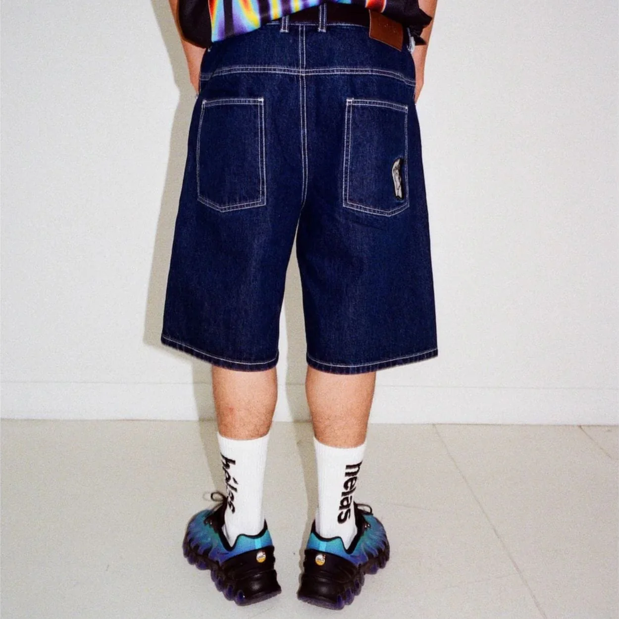 Helas Dieu Grec Jean Shorts | Washed Navy - Image 6