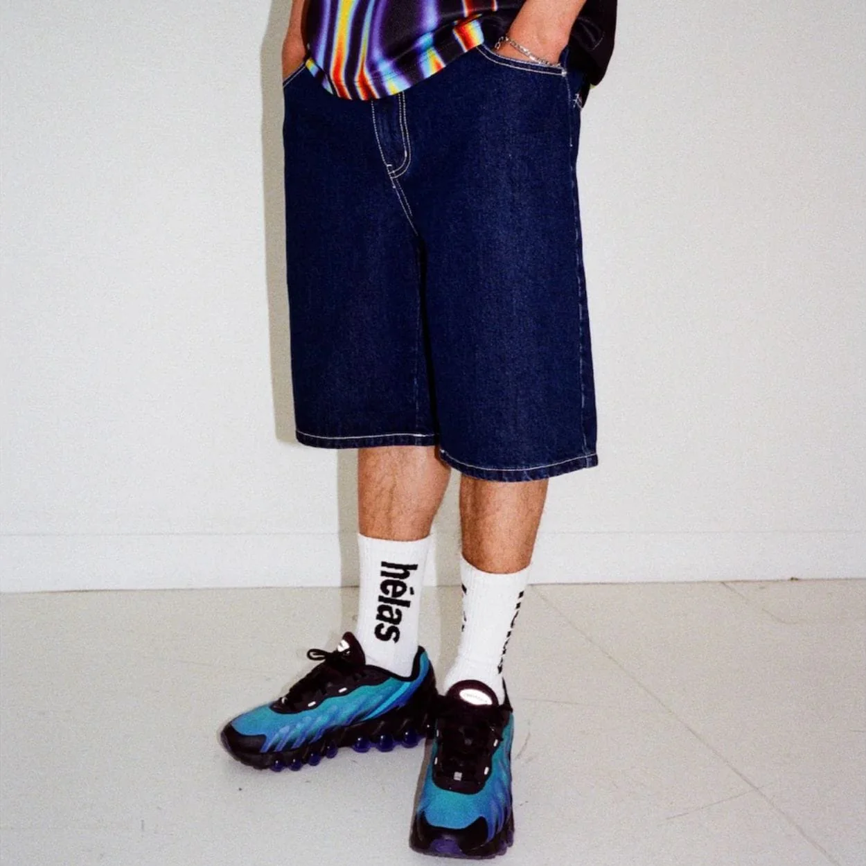 Helas Dieu Grec Jean Shorts | Washed Navy - Image 7