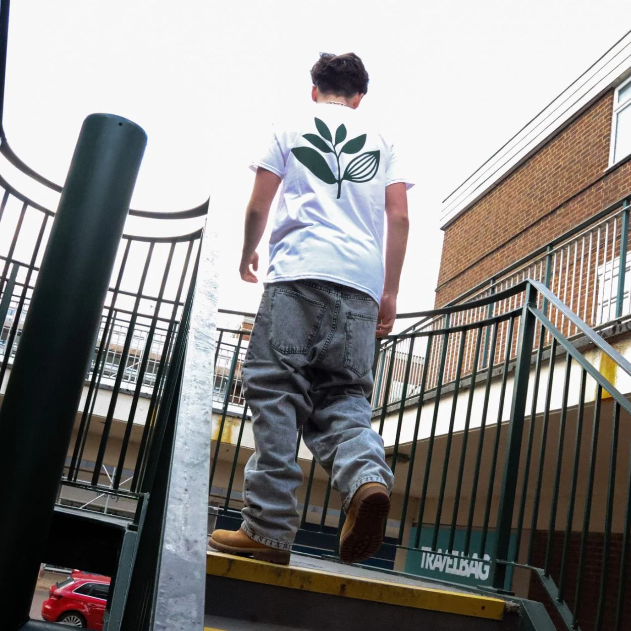 Magenta Skateboards Classic Plant T-Shirt | White - Image 6