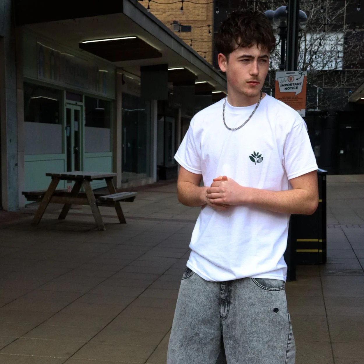 Magenta Skateboards Classic Plant T-Shirt | White - Image 7