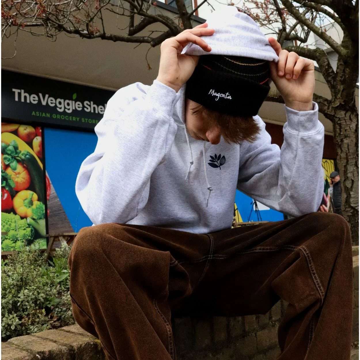 Magenta Skateboards Plant Hoodie | Ash - Image 6