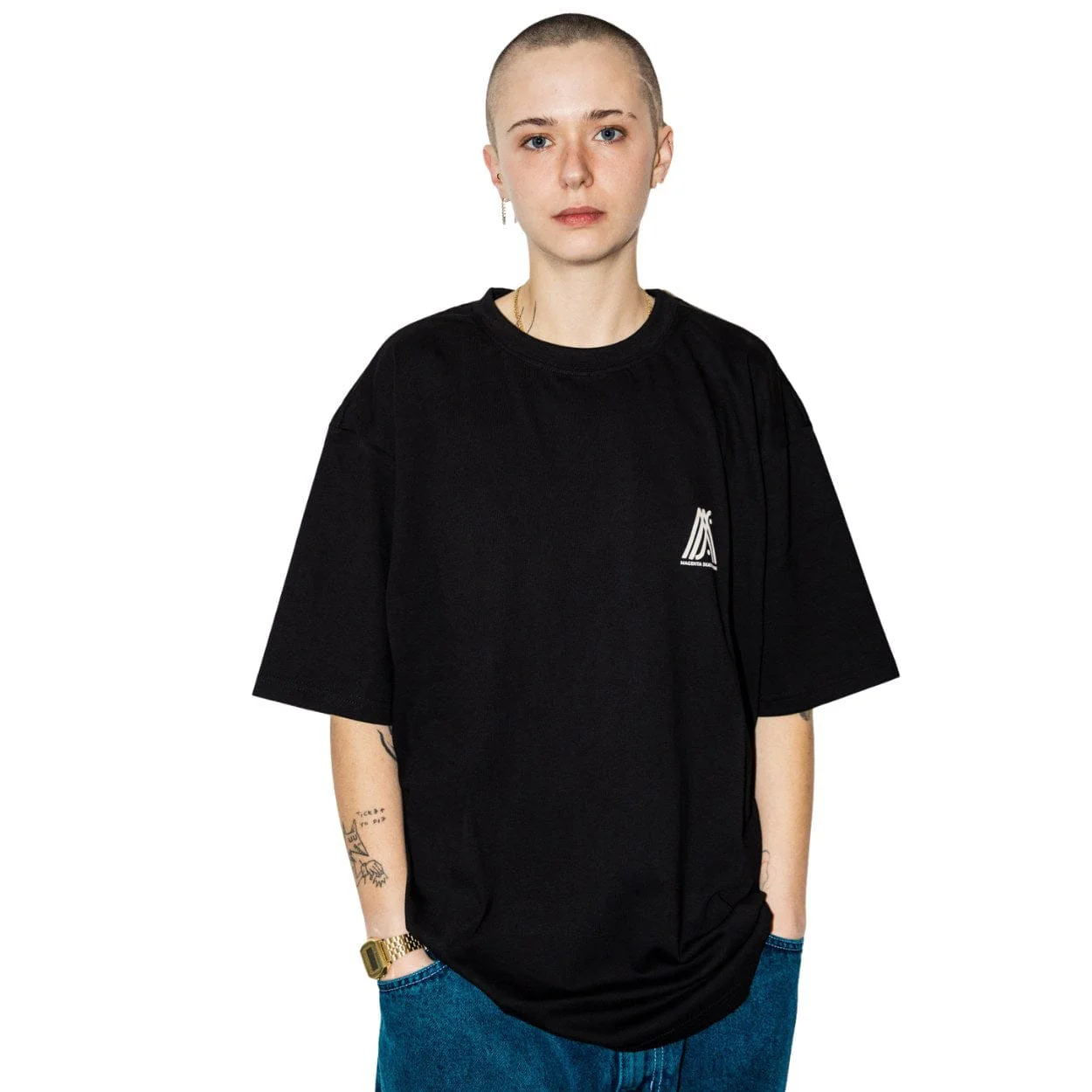 Magenta Skateboards Vienna T-Shirt | Black - Image 3
