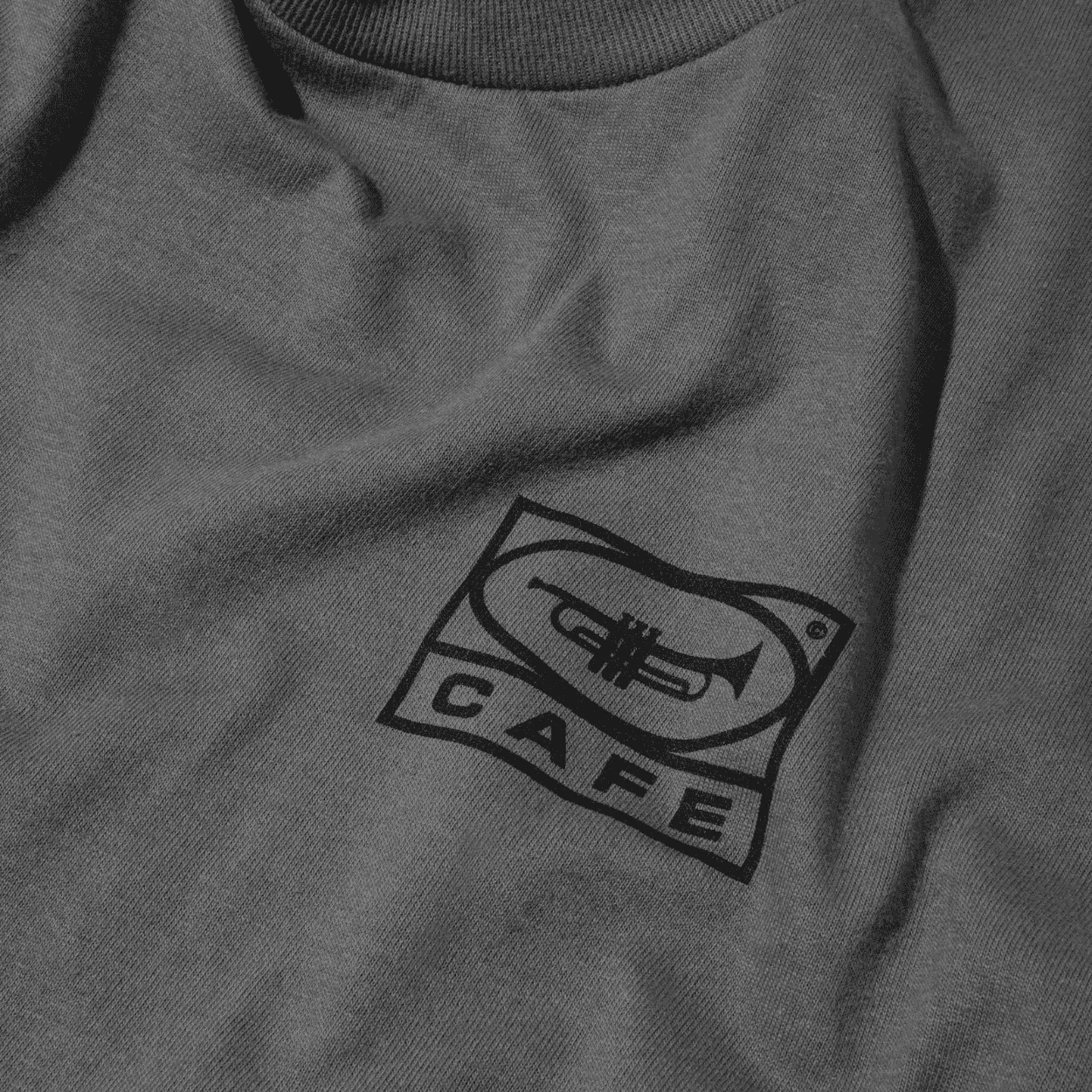 Skateboard Cafe 45 T-Shirt | Charcoal & Black - Image 3