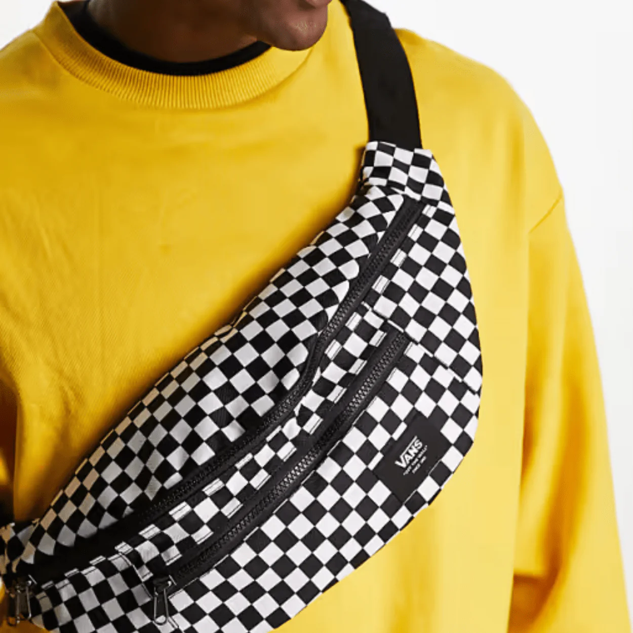 Vans Ward Cross Body Bag | Black & White Check - Image 4